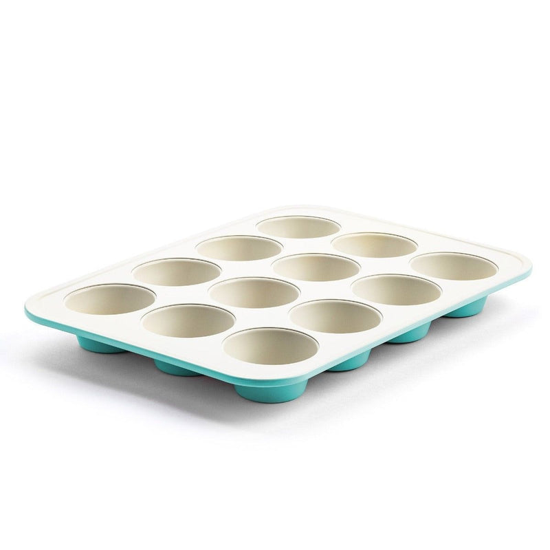 Teal Ceramic Non-Stick Muffin Pan, 12-Cup R2333