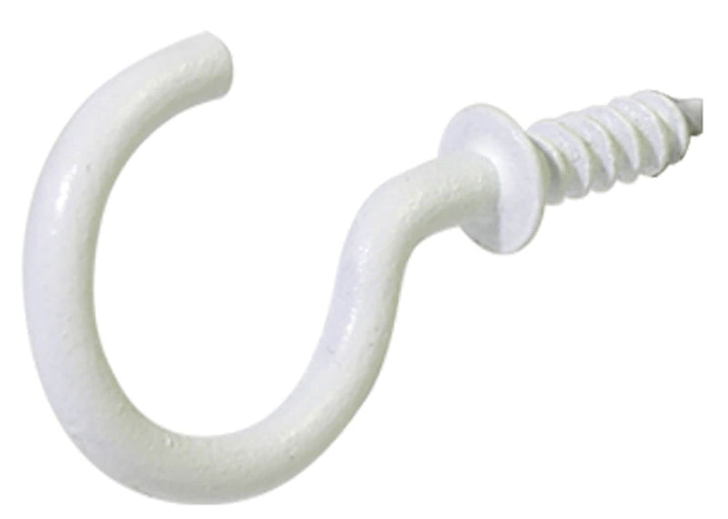 Steel Vinyl Mug Cup Hooks, Screw-In, White, 7/8-in, 40-pk J5282
