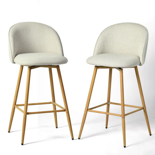 Modern Swivel Bar Stools, Beige, 2-pk C1407