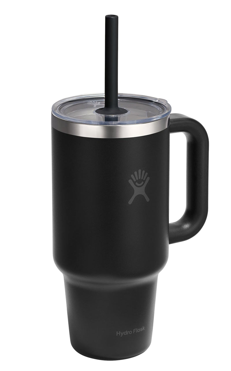 Stainless Steel Insulated Travel Tumbler Cup with Clear Straw Lid & Handle, Various Colours, 32-oz I3652