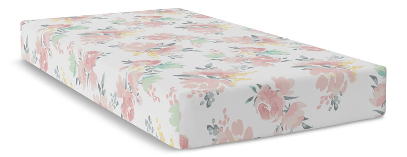 Fitted Percale Crib Sheet, Watercolour Blooms P9894