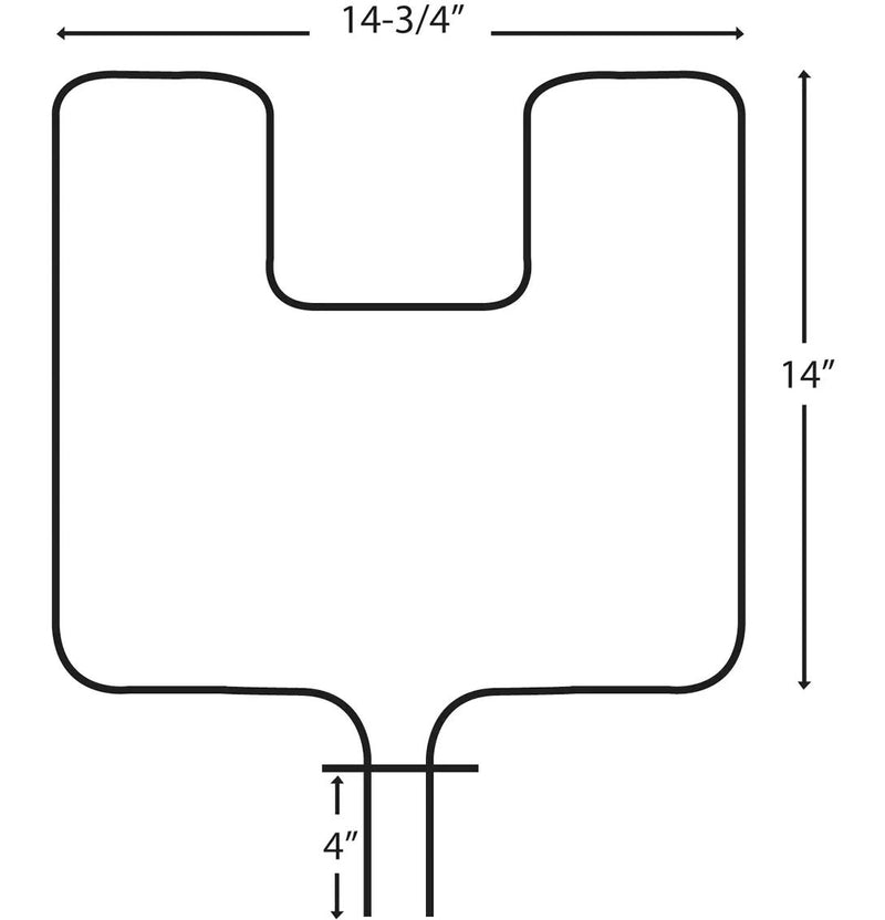 62509/2 Oven/Bake Element with Fixed 90° Connector, 2400W, 14-3/4-in x 14-in C6147