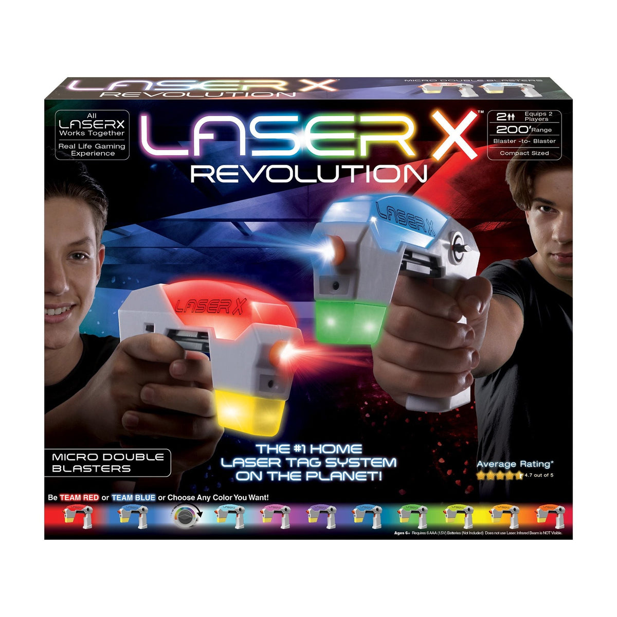 X Revolution 2-Player Micro Double Toy Blaster Laser Tag Set for Ages 8+
