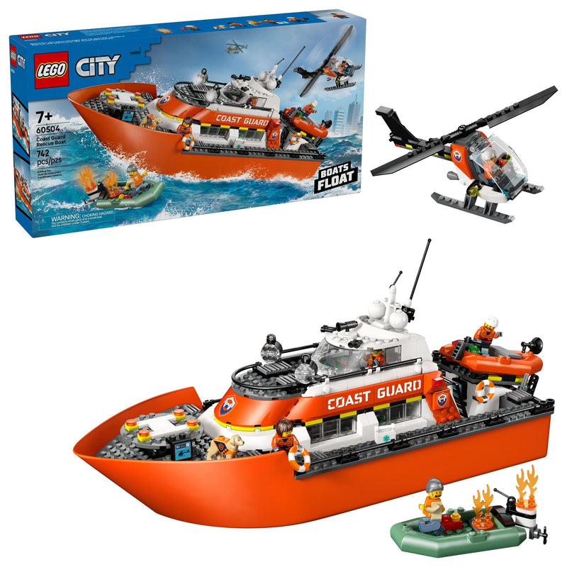 City Coast Guard Rescue Boat & Helicopter Building Set - 60504, 742-pcs, Ages 7+ D3680