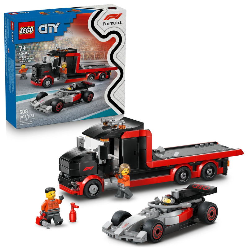 City F1 Display Truck with F1 Race Car - 60493, 508-pc, Ages 7+ T3567