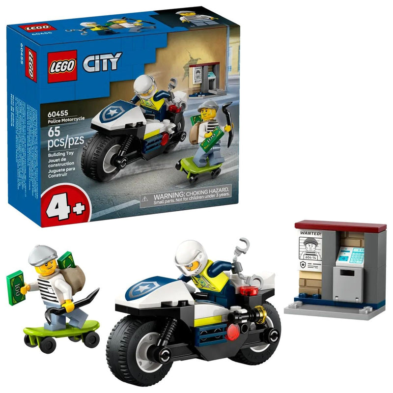 City Police Motorcycle Chase - 60455, 65-pcs, Ages 4+ L1180