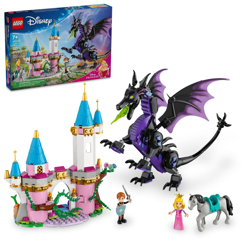 Princess Maleficent’s Dragon Form and Arora's Castle Toy Building Set, 43240, 583-pc, Ages 7+ E9382