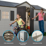 Outdoor Storage Shed with Dual Side Entry, 15 x 8-ft