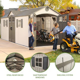 Outdoor Storage Shed with Dual Side Entry, 20 x 8-ft