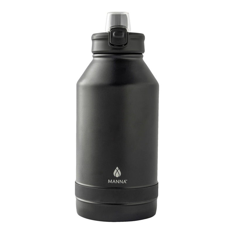 Push Stainless Steel Water Bottle, 64-oz, Various Colours, with Handle Q8118