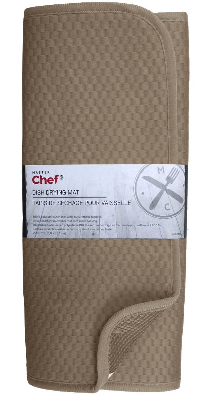 Microfiber Dish Drying Mat, Reversible, 15-in x 20-in, Mushroom B3373