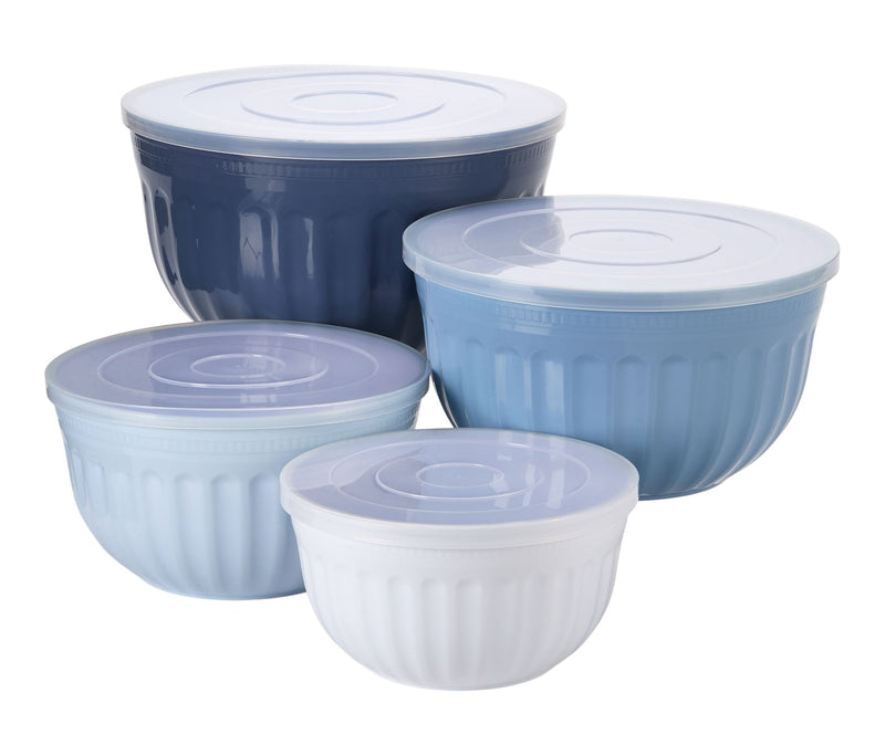 Nestable Navy Mixing Bowl Set with Lids, 8-pc A7401