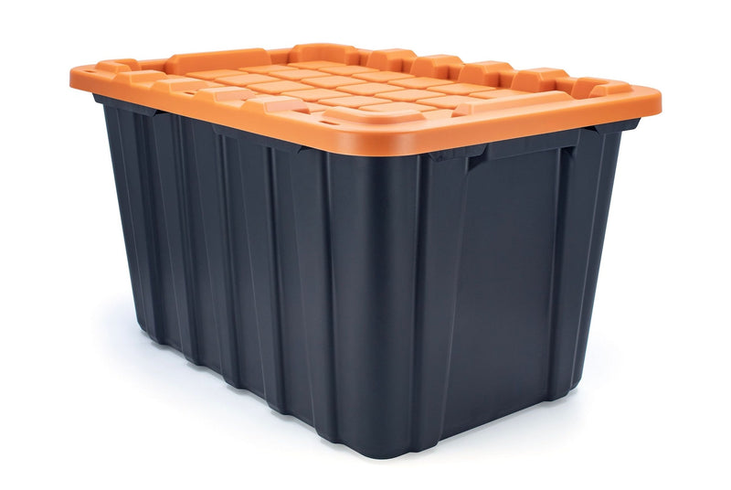102-L Heavy-Duty Orange/Black Storage Tote O2751