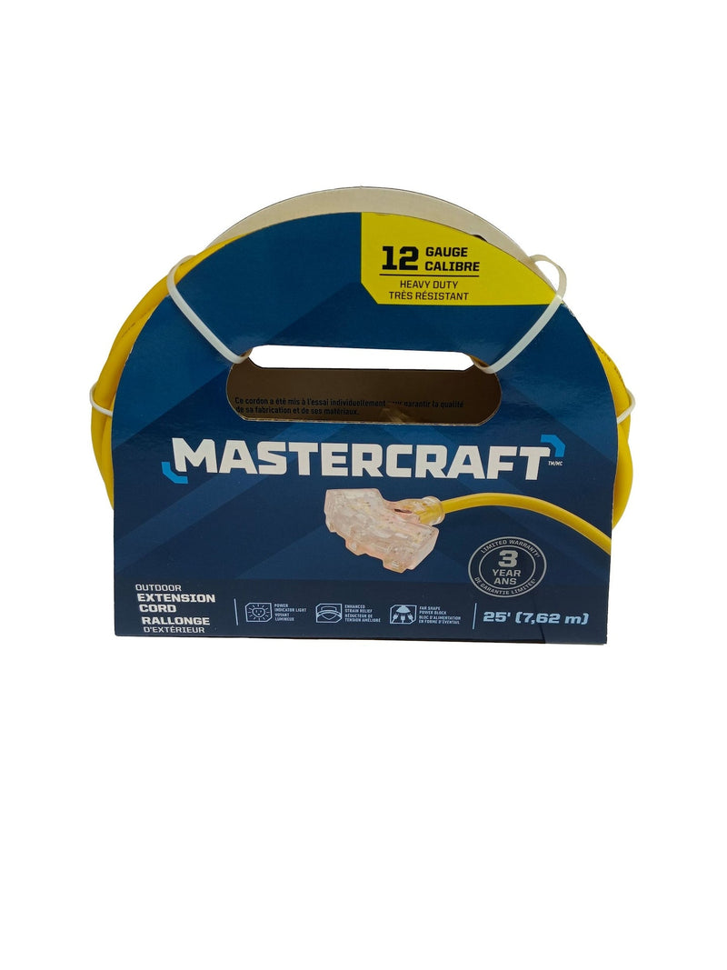 25-ft Outdoor 12 Gauge Extension Cord with Fantail End, Yellow L4752