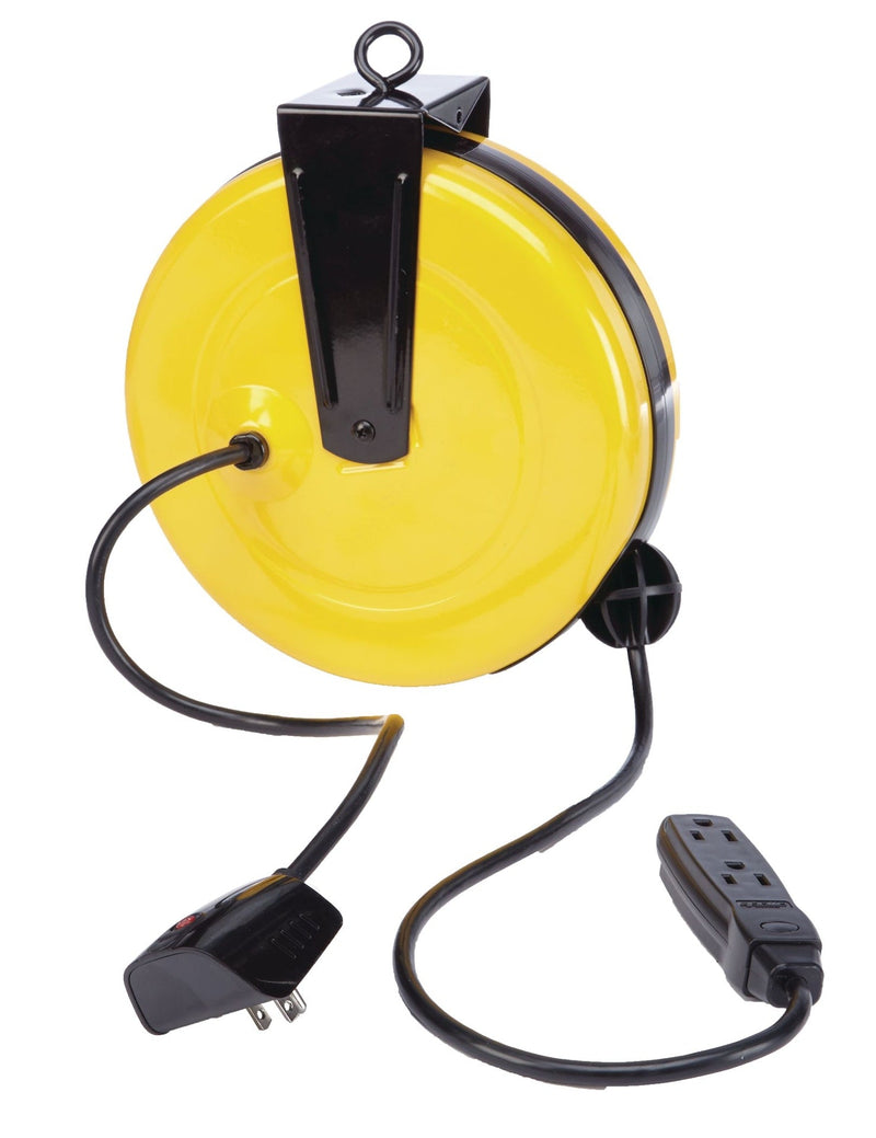 30-ft 16/3 Retractactabe Extension Cord Reel with 3 Grounded Outlets R0403