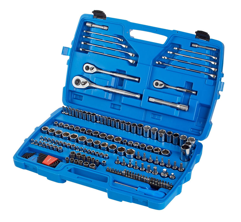 Socket Set, 184-pc, SAE / Metric, CRV, Nickel-Chrome Plating V1729