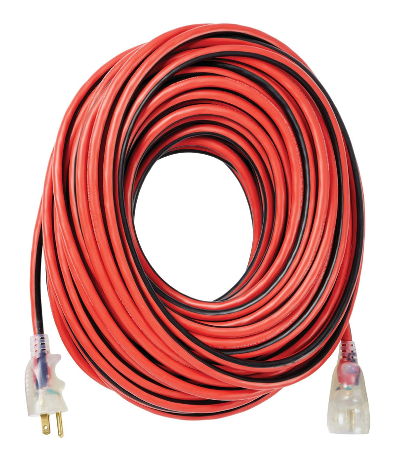 100-ft 14/3 Outdoor Extension Cord with Grounded Outlet, Lighted End and Locking Connector, Hi-Visibility C1756