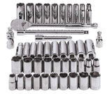 1/2-in Drive Professional Grade Socket Set, 45-pc, SAE/Metric, CRV, Nickel-Chrome Plating
