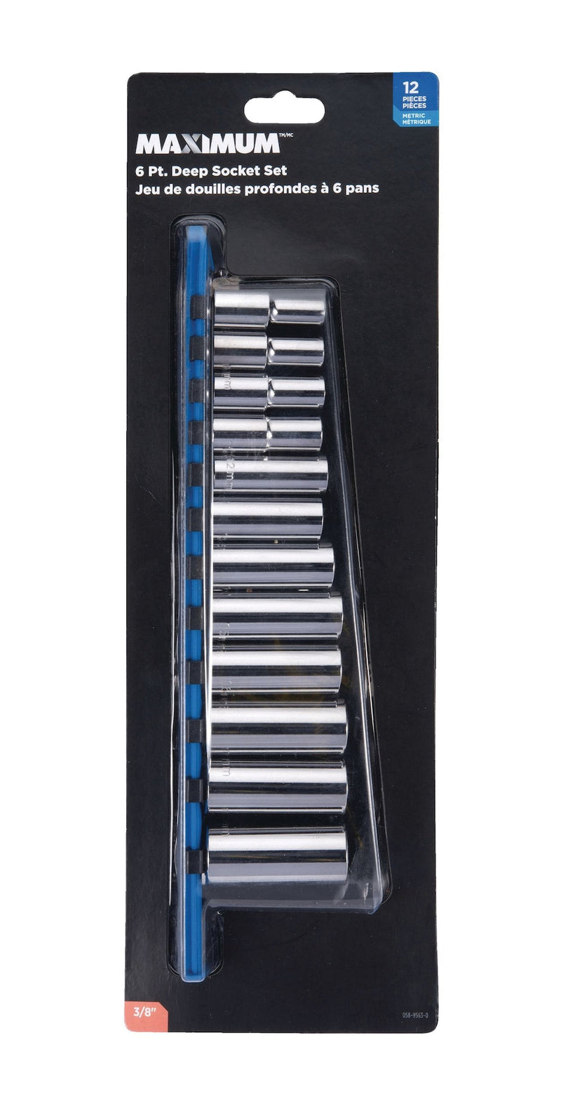 3/8-in Drive Deep Socket Set 12-pc, Metric, CRV, Nickel-Chrome Plating Y6585