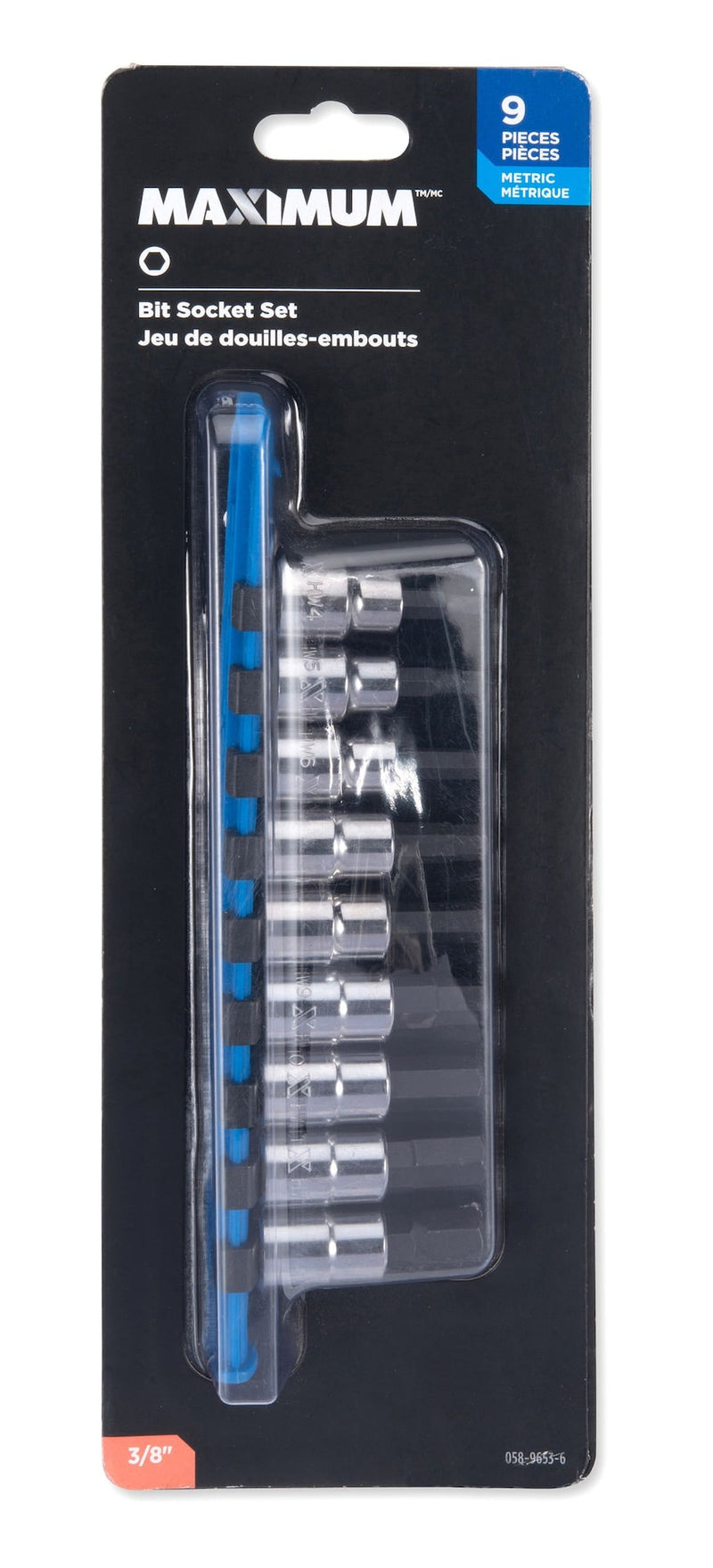 3/8-in Drive Hex Bit Socket Set, Chrome-Plated, 9-pc, Metric H4926