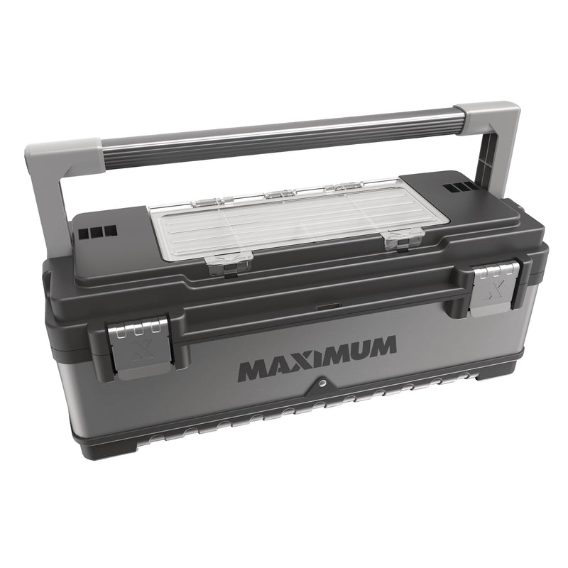 Heavy-Duty Metal & Plastic Tool Box with Removable Tray, 23-in B6378