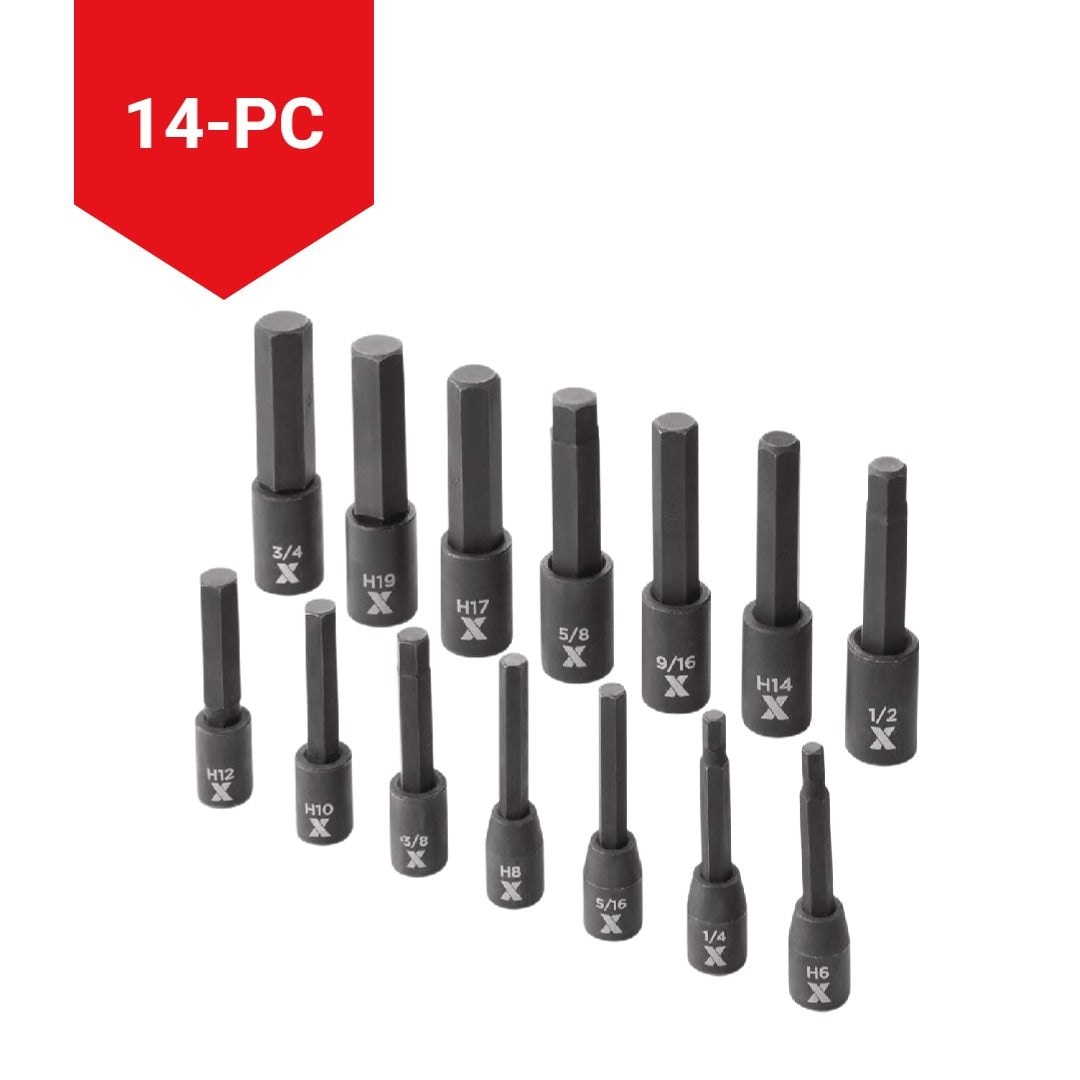 Hex Impact Socket & Bit Socket Set, 14-pc, SAE/Metric