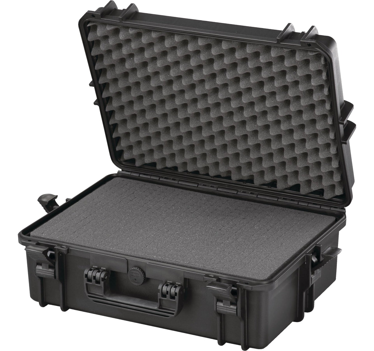 Portable IP67 Waterproof Case/Tool Box with Foam Layers, Black, Large, 22-in
