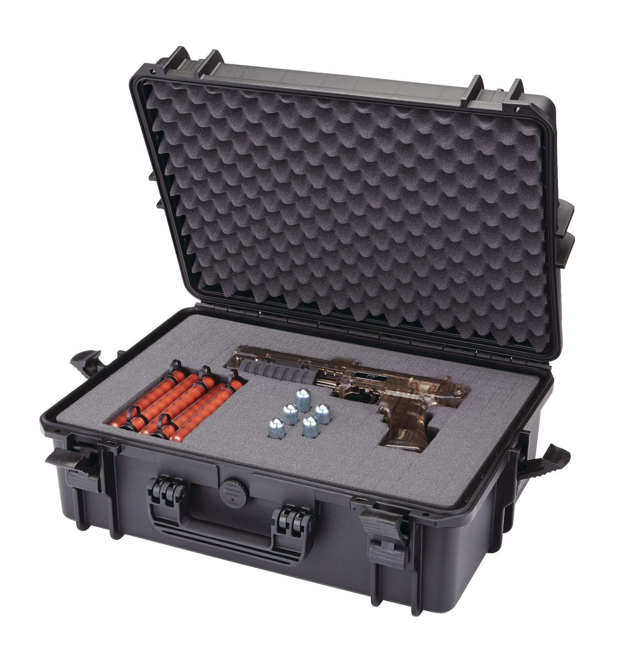 Portable IP67 Waterproof Case/Tool Box with Foam Layers, Black, Large, 22-in