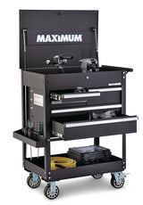 Rolling Mechanics Tool Cart with 5 Drawers, Black, 30-in
