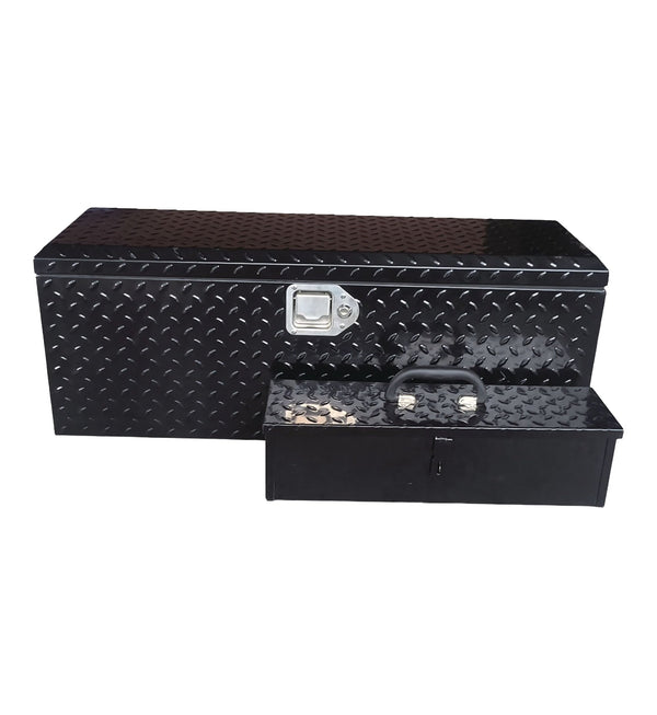Truck Chest Box with Portable Tool Box, Black, 35.5-in U6611