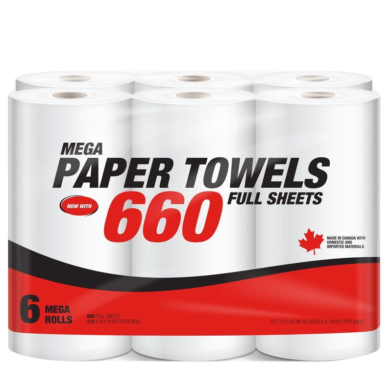 Mega-Format Roll Paper Towel, 2-ply, Full Sheets P2588