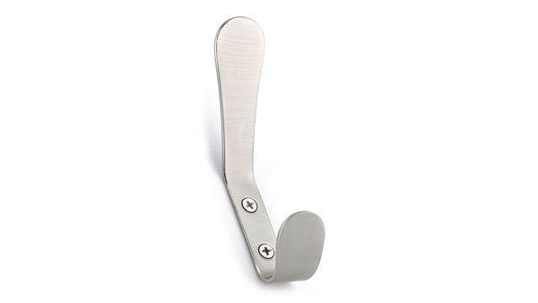 Metal Utility Double Hook, Brushed Nickel O9441