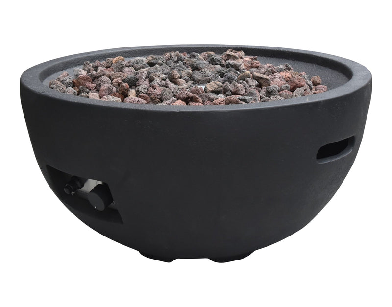 Jefferson Round Gas Fueled Outdoor Fire Bowl with PVC Cover, 40,000 BTUs, 13.7-in O5596