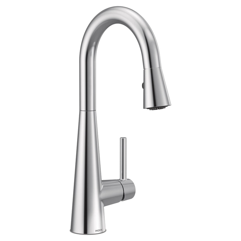 Sleek Single Handle High Arc Pull Down Kitchen Faucet with Power Clean, Chrome F2538