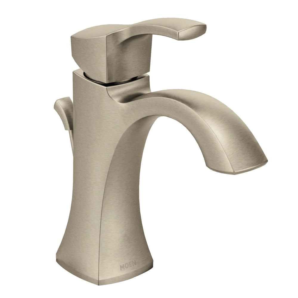 Voss Single Handle High Arc Single Hole Bathroom Sink Faucet, Brushed Nickel