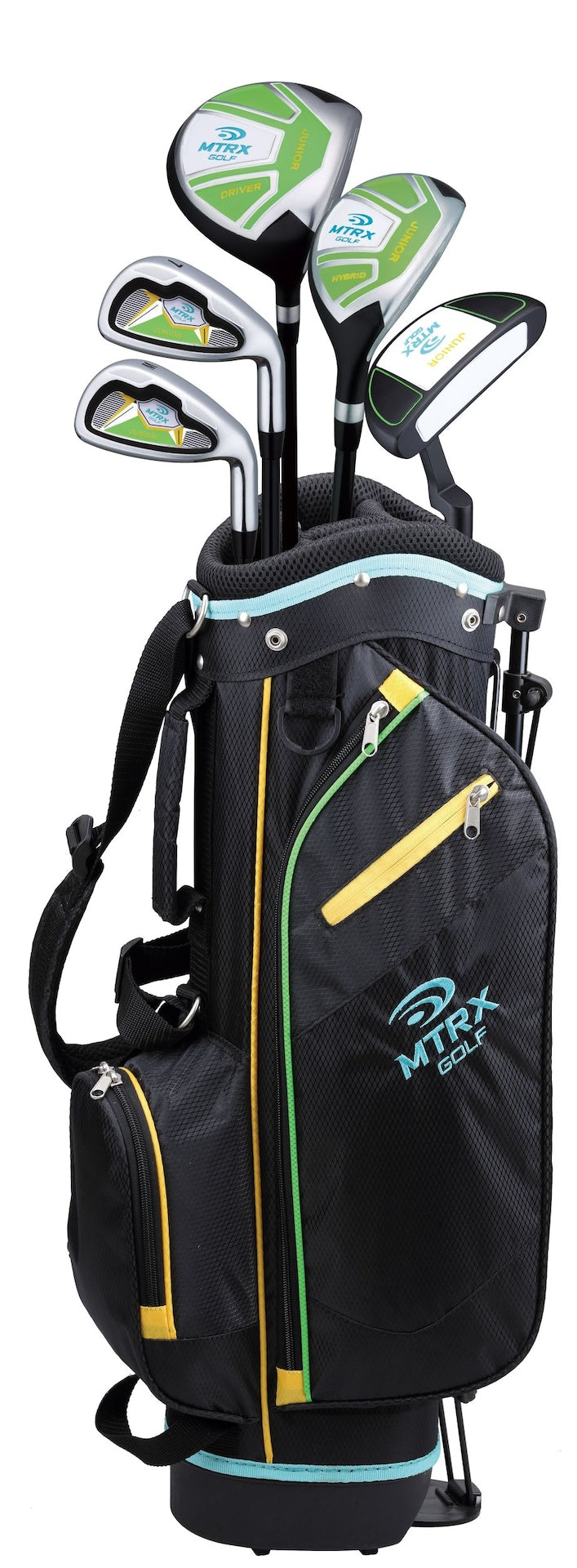 Junior Kids' Golf Club Set with Gold Stand Bag, Ages 5-8 W2996