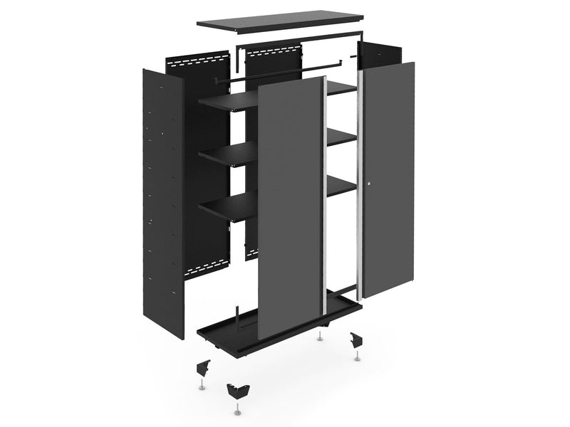 Bold Series 24-Gauge Steel RTA Storage Locker with 3 Shelves, Black/Grey, 30-in P9756