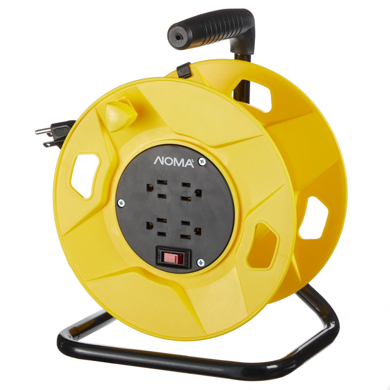 100-ft Extension Cord Storage Reel with 4 Grounded Outlets and Circuit Breaker Y1444
