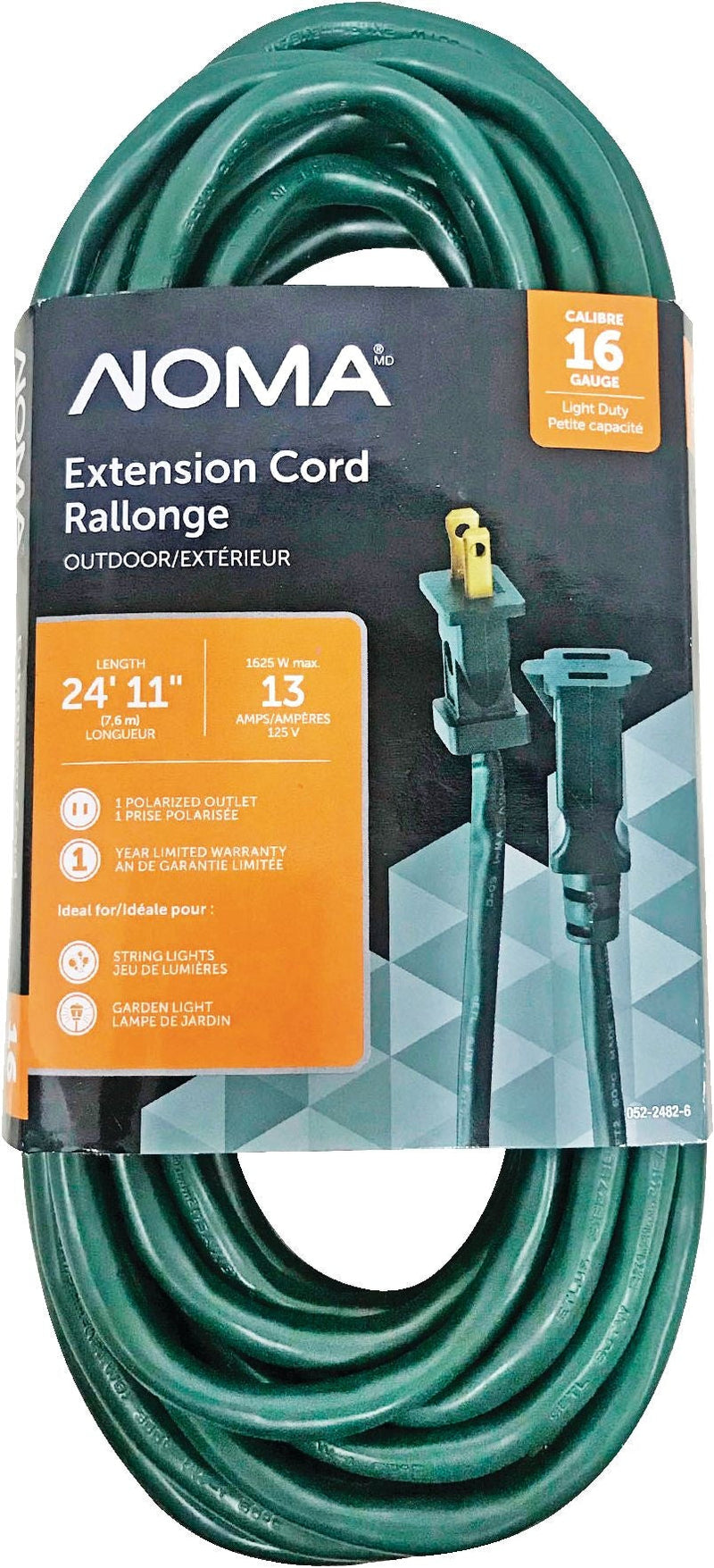24-ft 11-in 16/2 Outdoor Extension Cord with 1 Outlet, Green U4791