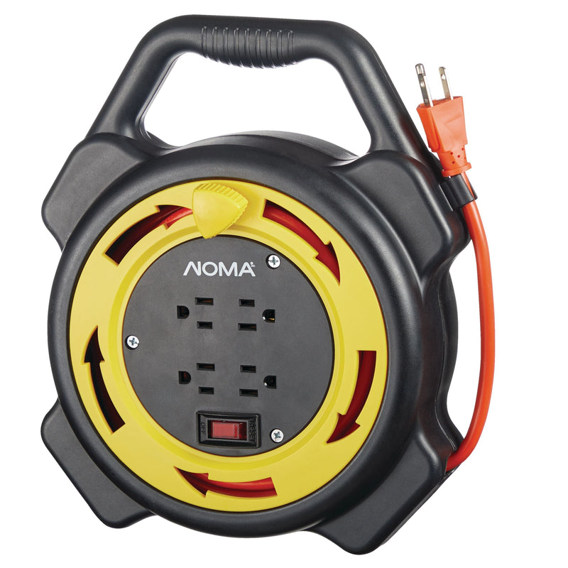 25-ft 16/3 Extension Cord with Storage Reel, 4 Grounded Outlets and Circuit Breaker O1451