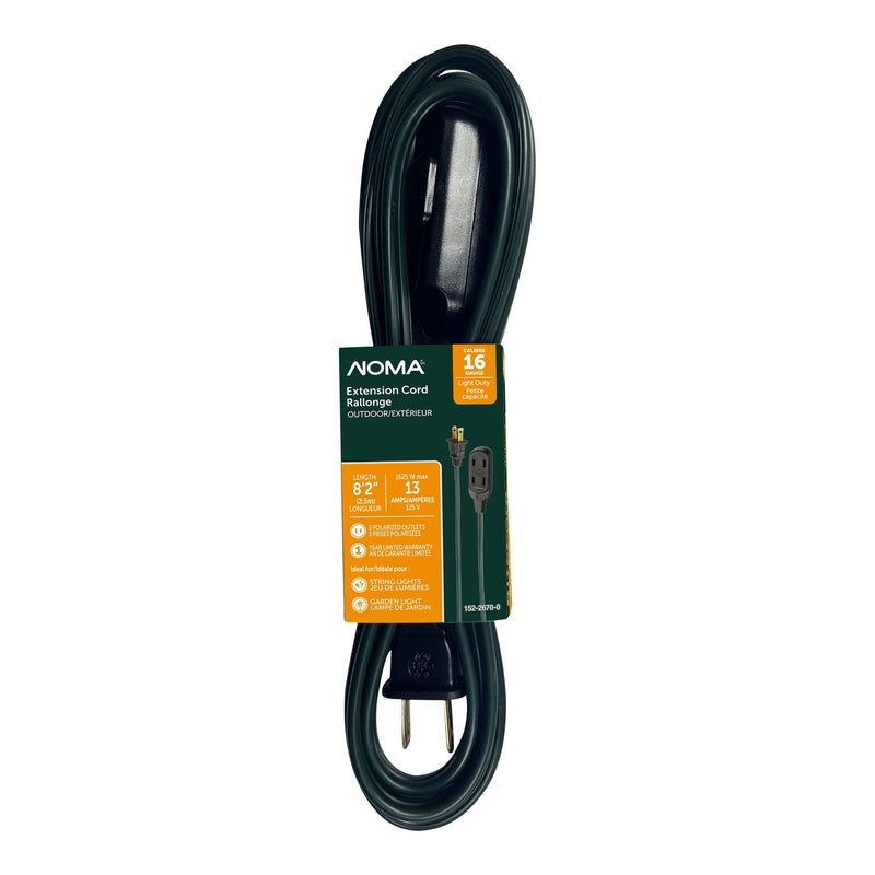 2.5-m 13A 3-Outlet Light-Duty 16-Gauge Green Outdoor Extension Cord Q7792
