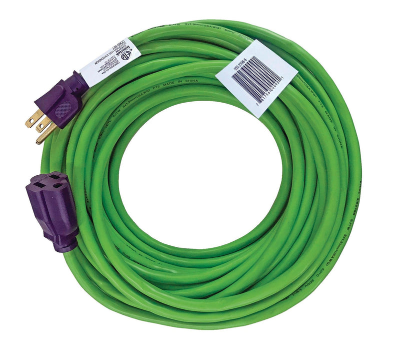 50-ft 3-in 16/3 Outdoor Extension Cord with Grounded Outlet, Lime Green N7499