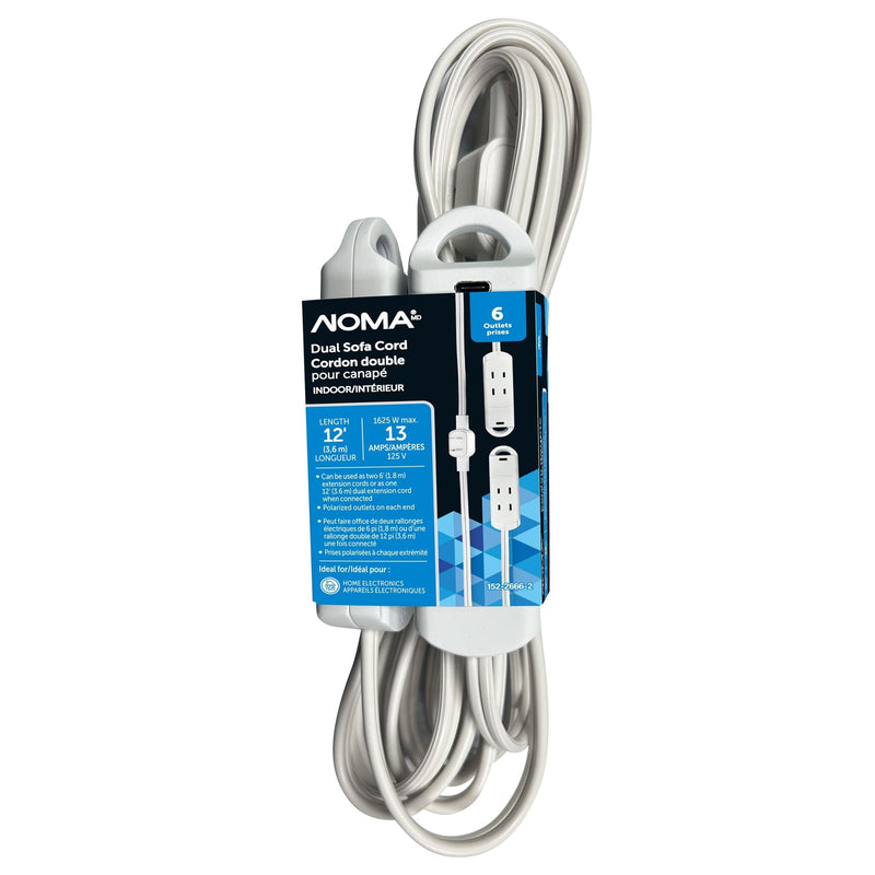 6-ft 13A 6-Outlet/1-USB-C White Indoor Twin Extension Cord U6367