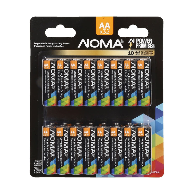 AA Alkaline Batteries, Long Lasting, All Purpose, 32-pk S9516