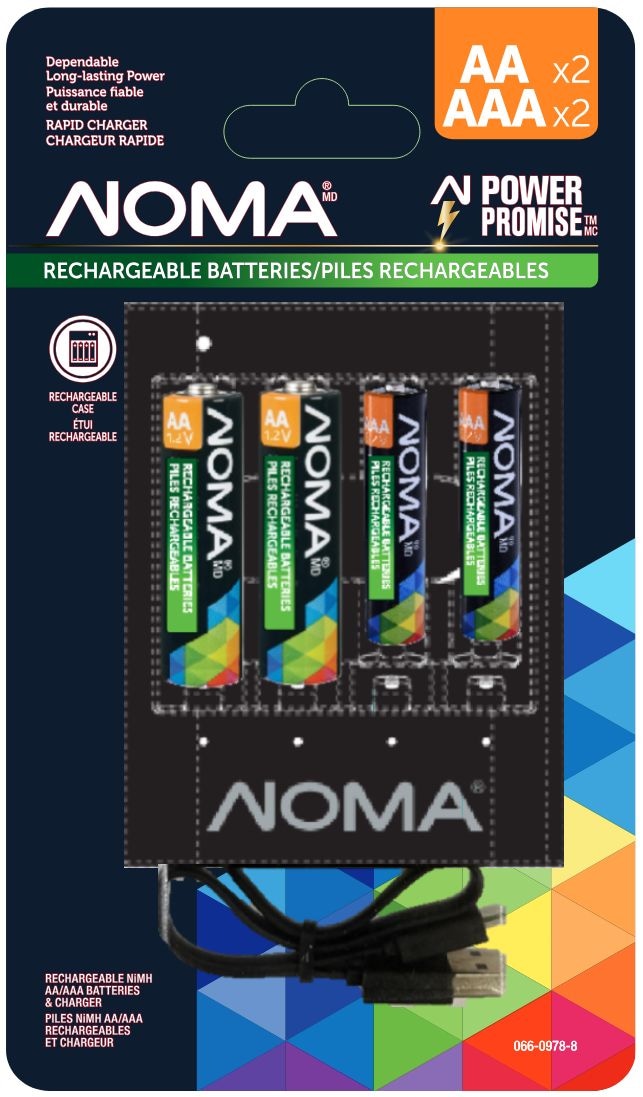 AA+AAA Ni-MH Rechargeable Batteries and Charger, 2-pk N4069