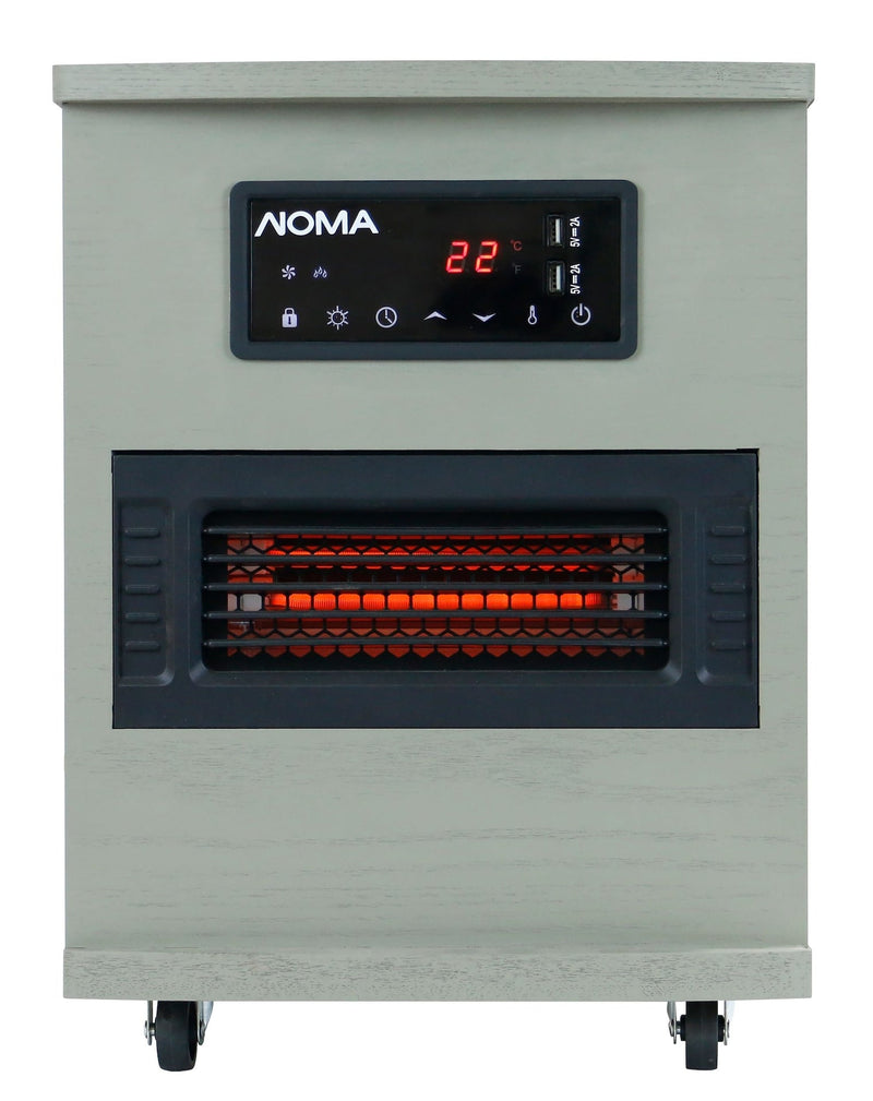 Ashwood Infrared Wood Cabinet Heater with Remote Control and Thermostat, Grey J7636