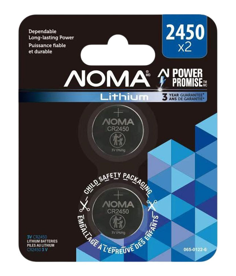 CR2450 Lithium Battery, Long-Lasting Power, 2-pc U5163