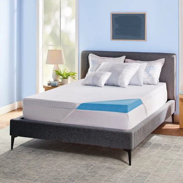 Novaform 3 in. Soothing Cool Plus Gel Memory Foam Mattress Topper F9168