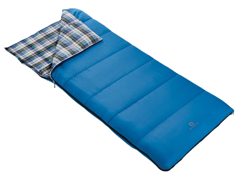 Comfort 5°C Insulated Cotton Lined Mild Weather Sleeping Bag with Compression Sack, Blue B0016