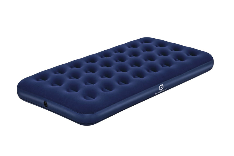 Flocked Top Twin Single-High Inflatable Air Mattress/Airbed with Repair Kit, Blue I5523